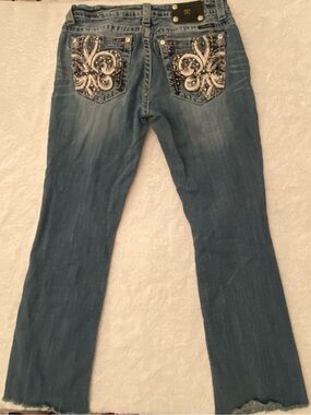 Miss Me Blue Boot Cut Jeans with Embellished Back Pockets
